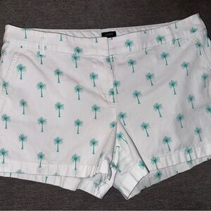 J. Crew Classic Chino Women’s Shorts with Green Palm Print